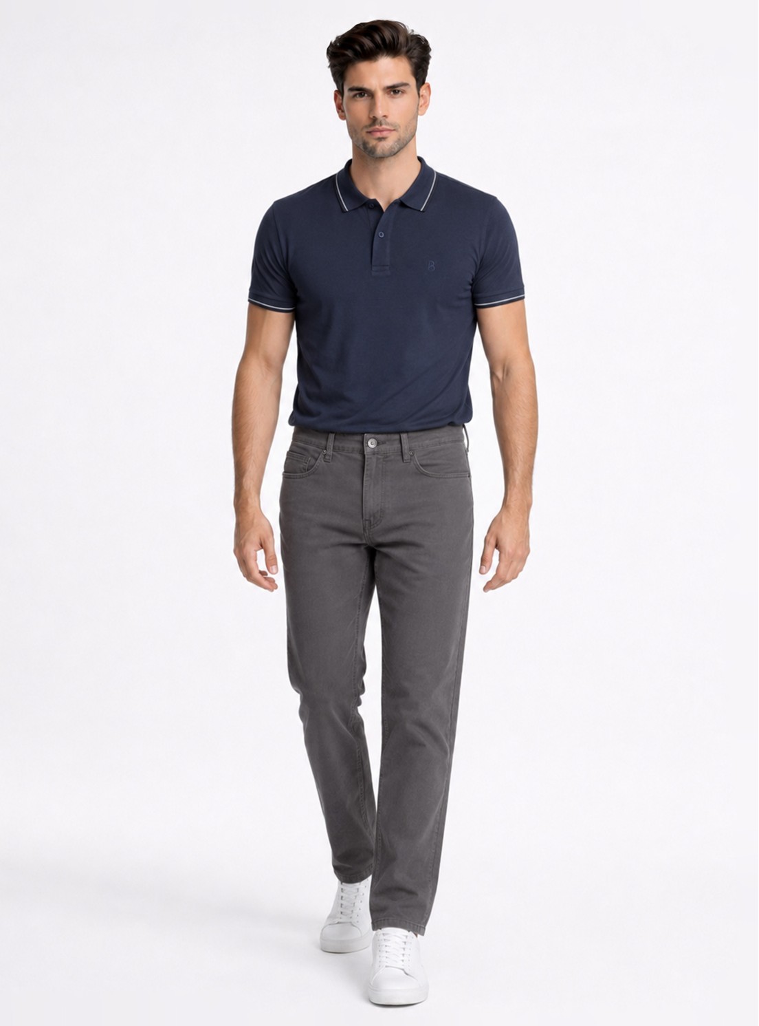Pantalón 5 Pocket Spandex Regular Fit Gris Piero Butti Pantalón 5 Pocket Spandex Regular Fit Gris Piero Butti