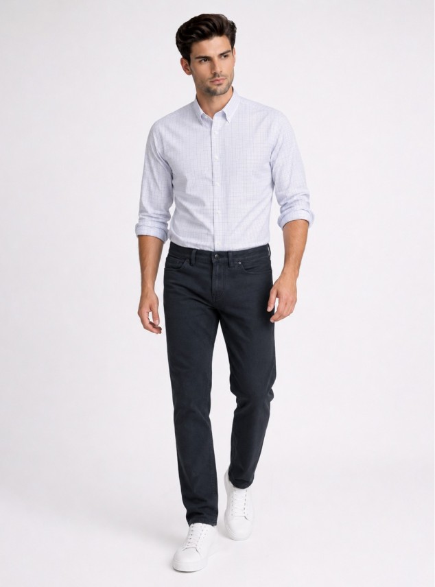 Pantalón Stone Wash Regular Fit Azul Marino Piero Butti Pantalón Stone Wash Regular Fit Azul Marino Piero Butti