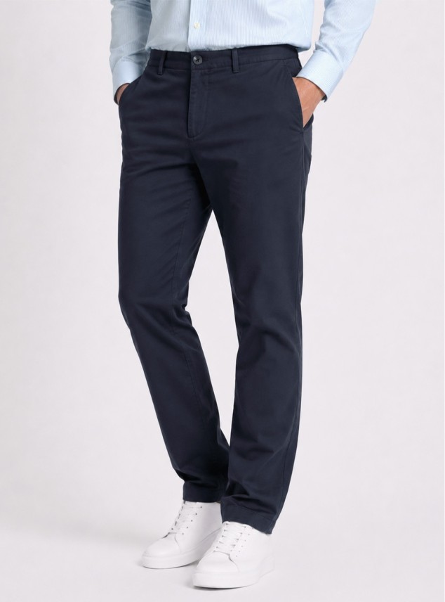 Pantalón Liso Spandex Regular Fit Azul Marino Piero Butti Pantalón Liso Spandex Regular Fit Azul Marino Piero Butti