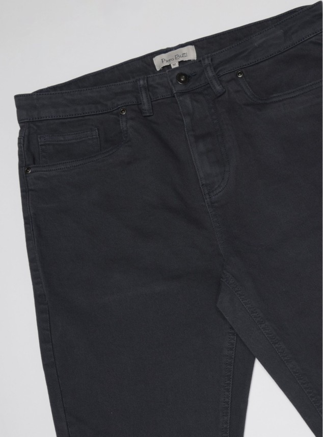 Pantalón Stone Wash Regular Fit Azul Marino Piero Butti Pantalón Stone Wash Regular Fit Azul Marino Piero Butti
