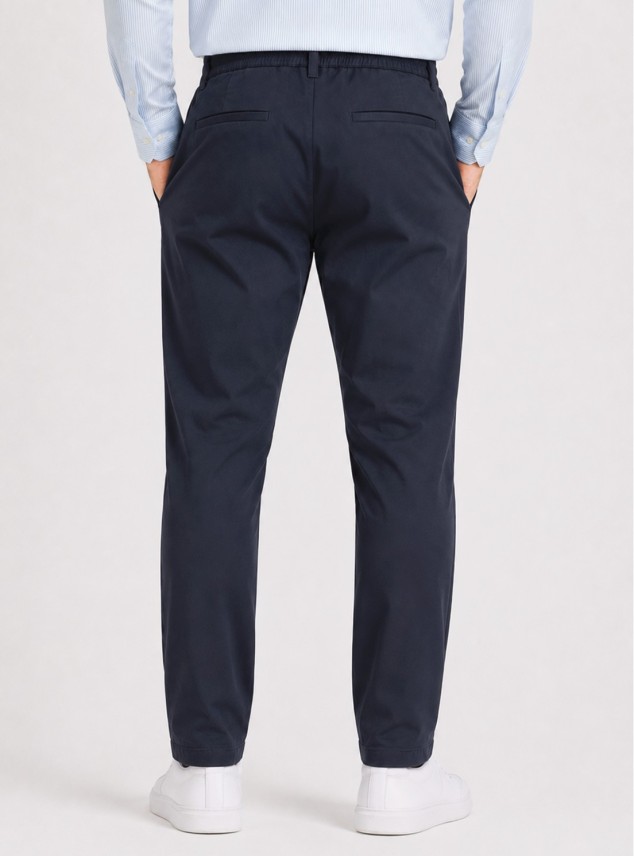 Pantalón Liso Spandex Regular Fit Azul Marino Piero Butti Pantalón Liso Spandex Regular Fit Azul Marino Piero Butti