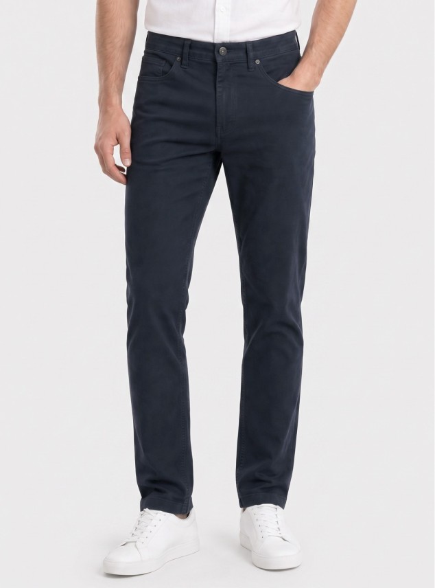 Pantalón 5 Pocket Spandex Regular Fit Azul Marino Piero Butti Pantalón 5 Pocket Spandex Regular Fit Azul Marino Piero Butti