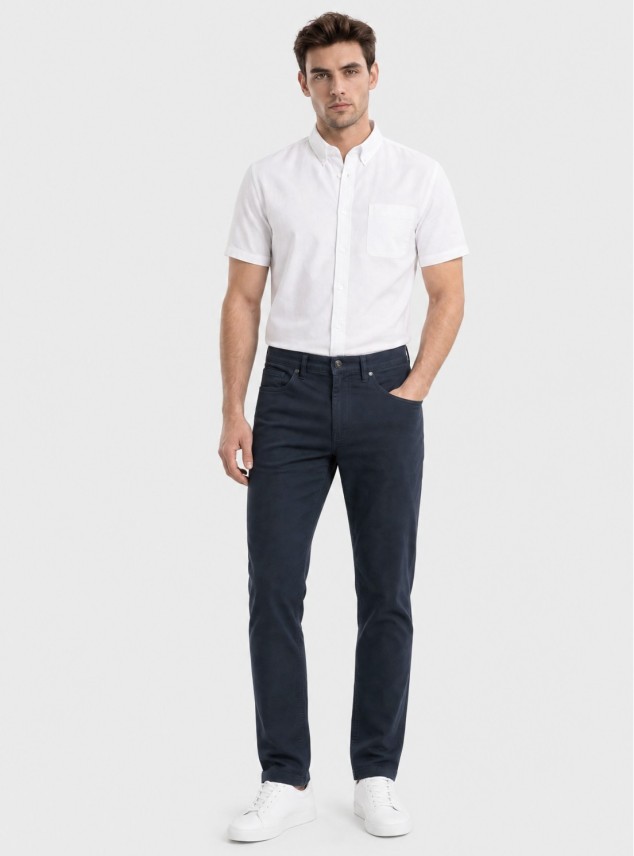 Pantalón 5 Pocket Spandex Regular Fit Azul Marino Piero Butti Pantalón 5 Pocket Spandex Regular Fit Azul Marino Piero Butti