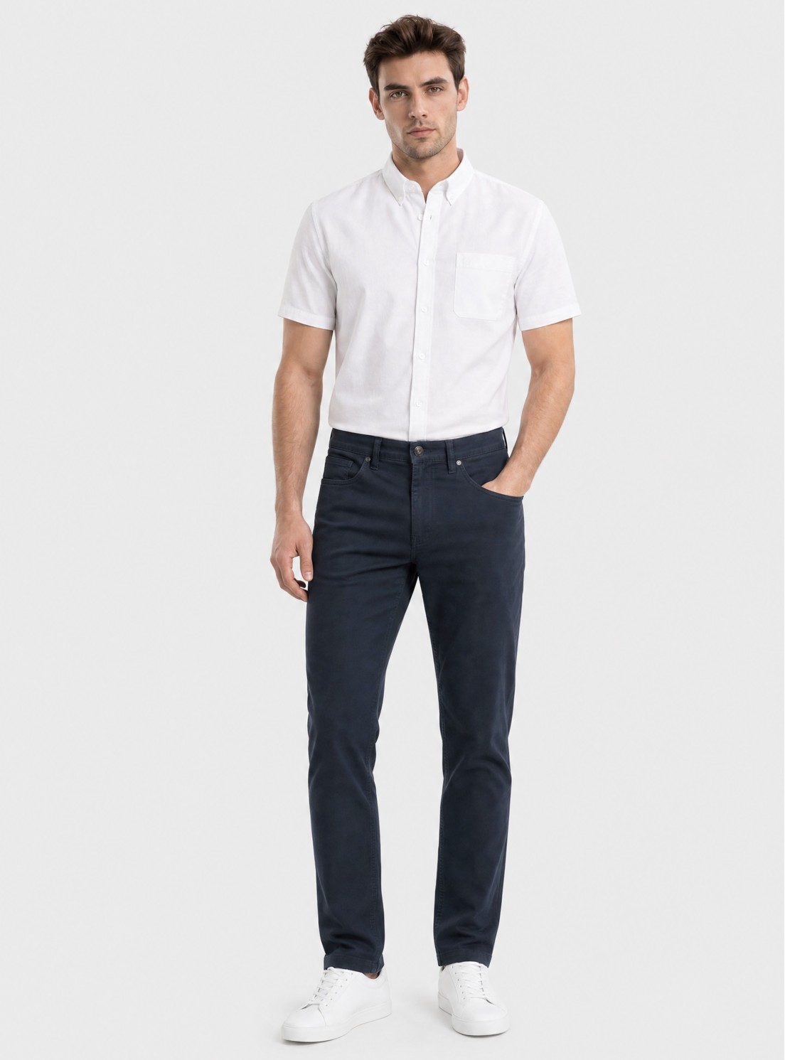 Pantalón 5 Pocket Spandex Regular Fit Azul Marino Piero Butti Pantalón 5 Pocket Spandex Regular Fit Azul Marino Piero Butti