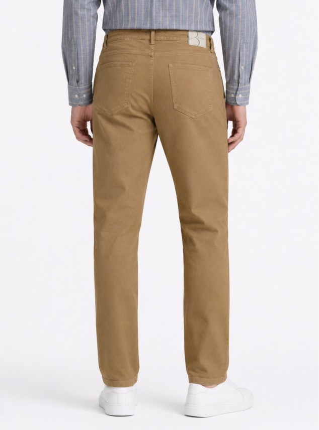 Pantalón Stone Wash Regular Fit Café Piero Butti Pantalón Stone Wash Regular Fit Café Piero Butti