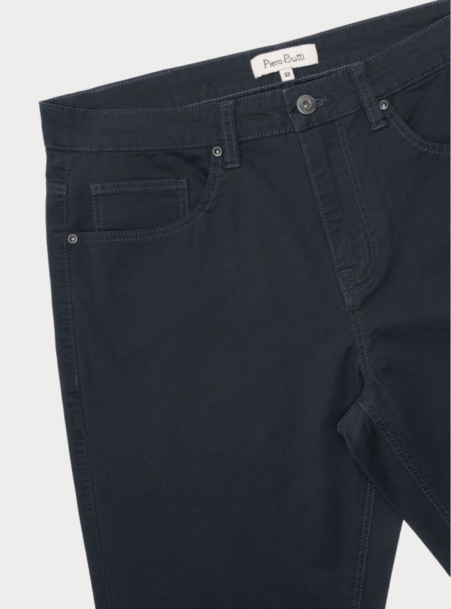 Pantalón 5 Pocket Spandex Regular Fit Azul Marino Piero Butti Pantalón 5 Pocket Spandex Regular Fit Azul Marino Piero Butti