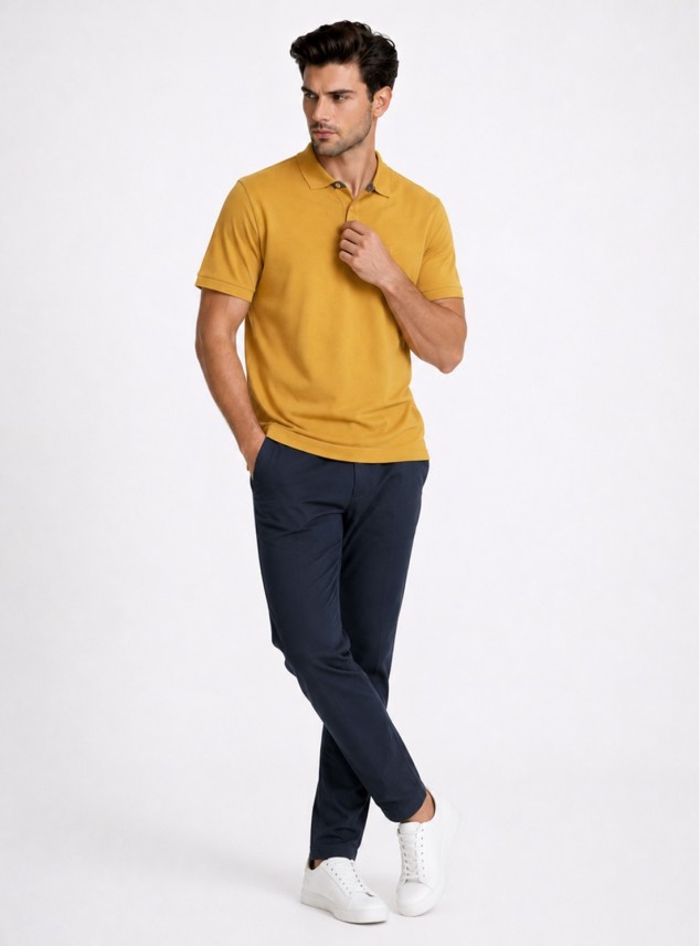 Polera Pique Regular Fit Mostaza Piero Butti Polera Pique Regular Fit Mostaza Piero Butti