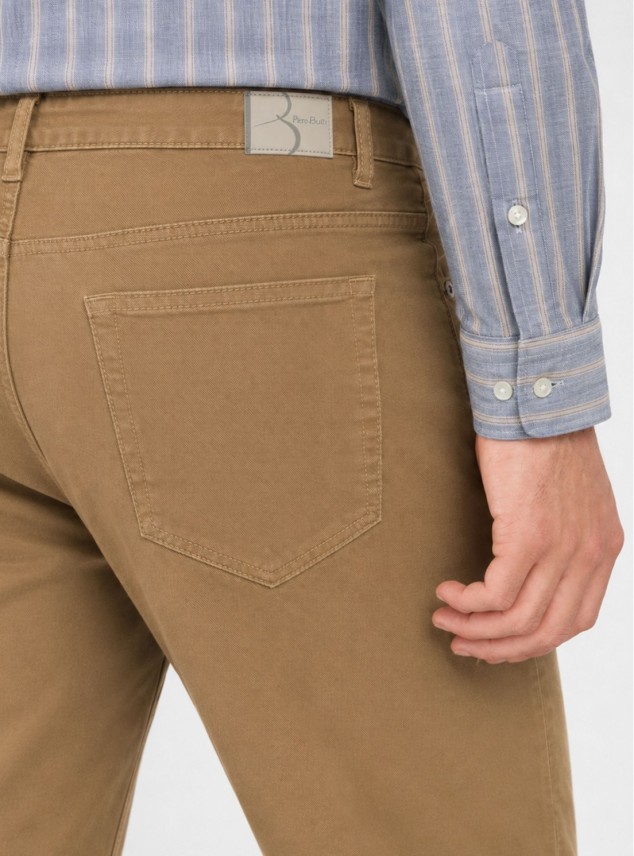 Pantalón Stone Wash Regular Fit Café Piero Butti Pantalón Stone Wash Regular Fit Café Piero Butti