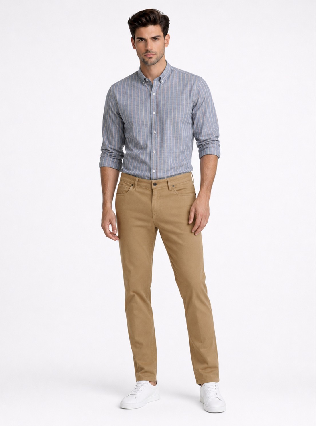 Pantalón Stone Wash Regular Fit Café Piero Butti Pantalón Stone Wash Regular Fit Café Piero Butti