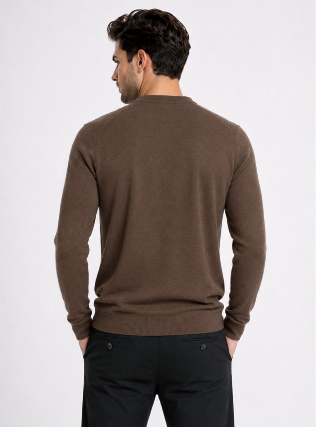Sweater Cuello V Regular Fit Café Piero Butti Sweater Cuello V Regular Fit Café Piero Butti