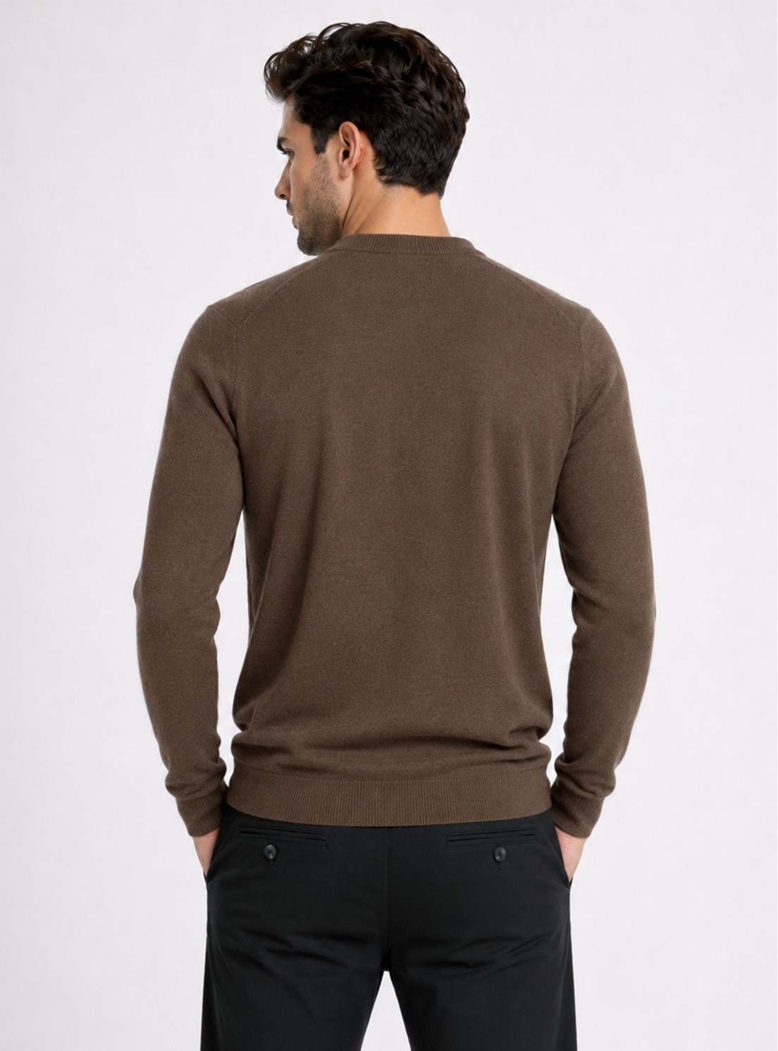 Sweater Cuello V Regular Fit Café Piero Butti Sweater Cuello V Regular Fit Café Piero Butti