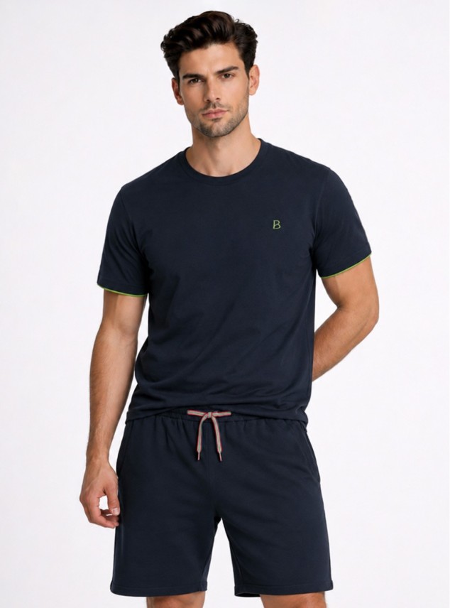 Pijama Corto Regular Fit Azul Piero Butti