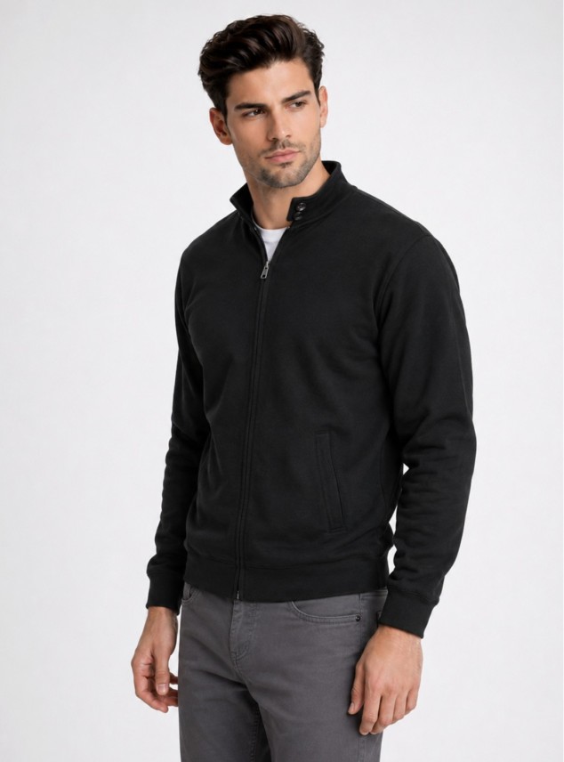 Polerón Cuello Alto Regular Fit Negro Piero Butti