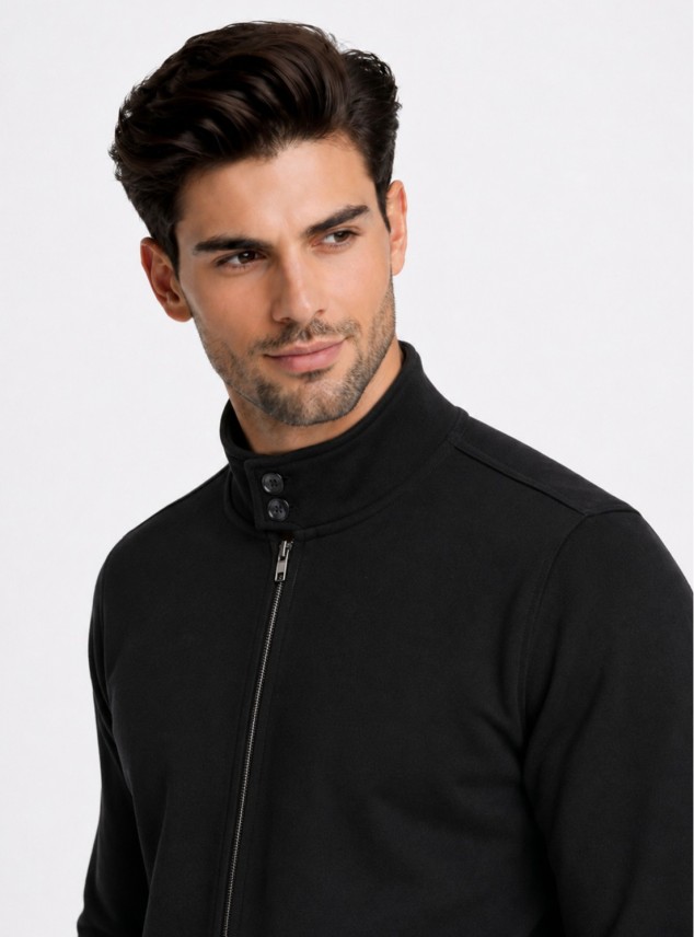 Polerón Cuello Alto Regular Fit Negro Piero Butti Polerón Cuello Alto Regular Fit Negro Piero Butti