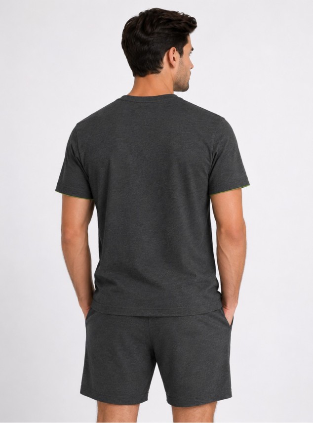 Pijama Corto Regular Fit Gris Oscuro Piero Butti Pijama Corto Regular Fit Gris Oscuro Piero Butti