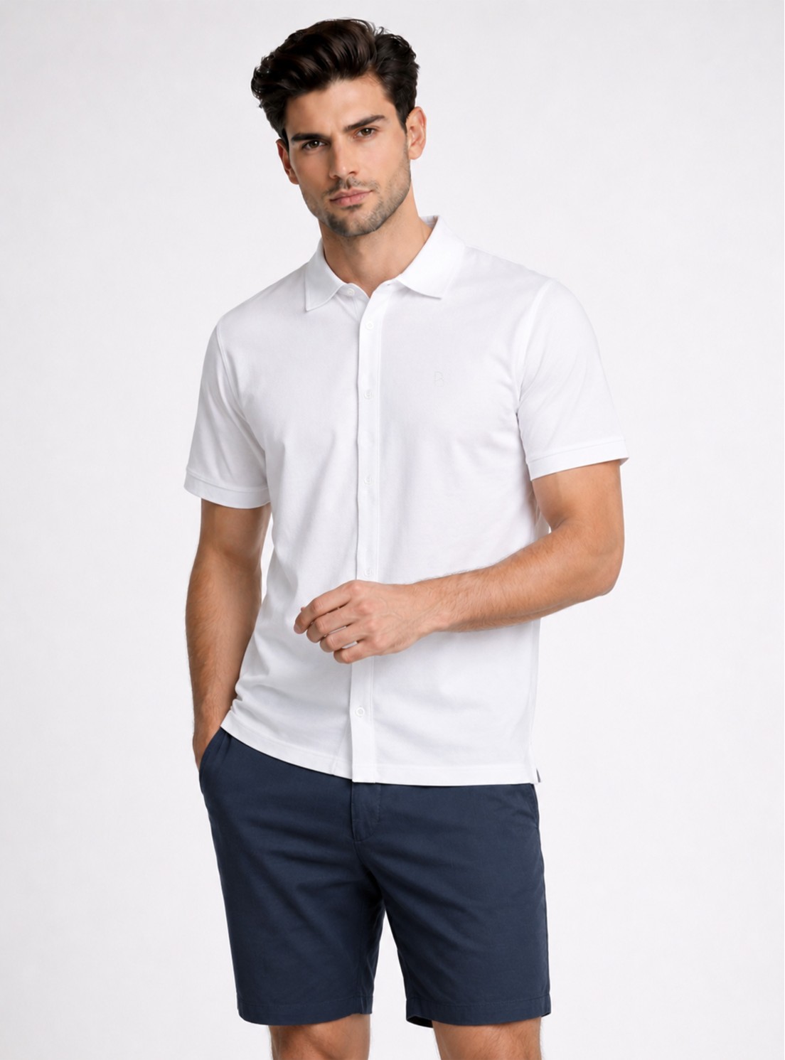 Polera Pique Abotonada Regular Fit Blanco Piero Butti Polera Pique Abotonada Regular Fit Blanco Piero Butti