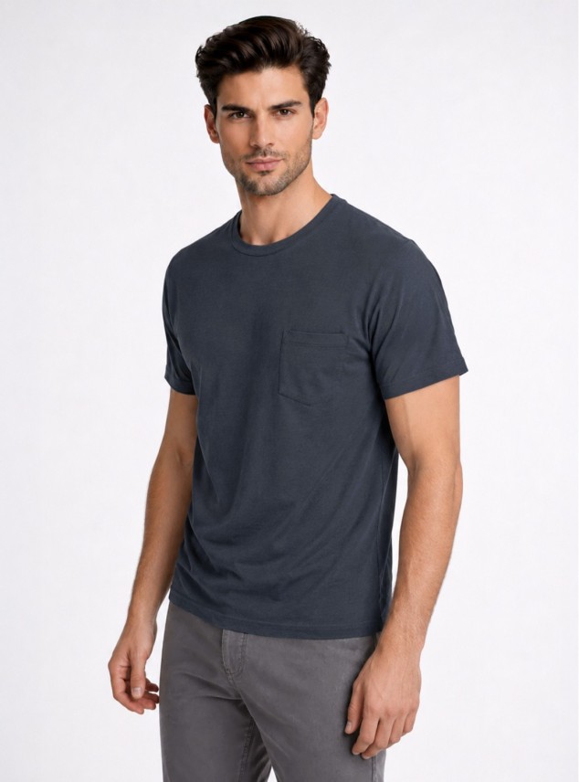 Polera Cuello Redondo Regular Fit Azul Marino Piero Butti Polera Cuello Redondo Regular Fit Azul Marino Piero Butti