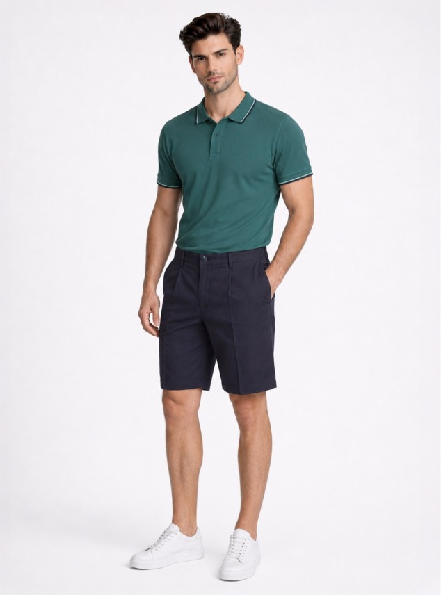 Bermuda Lisa Spandex Regular Fit Azul Marino Piero Butti Bermuda Lisa Spandex Regular Fit Azul Marino Piero Butti
