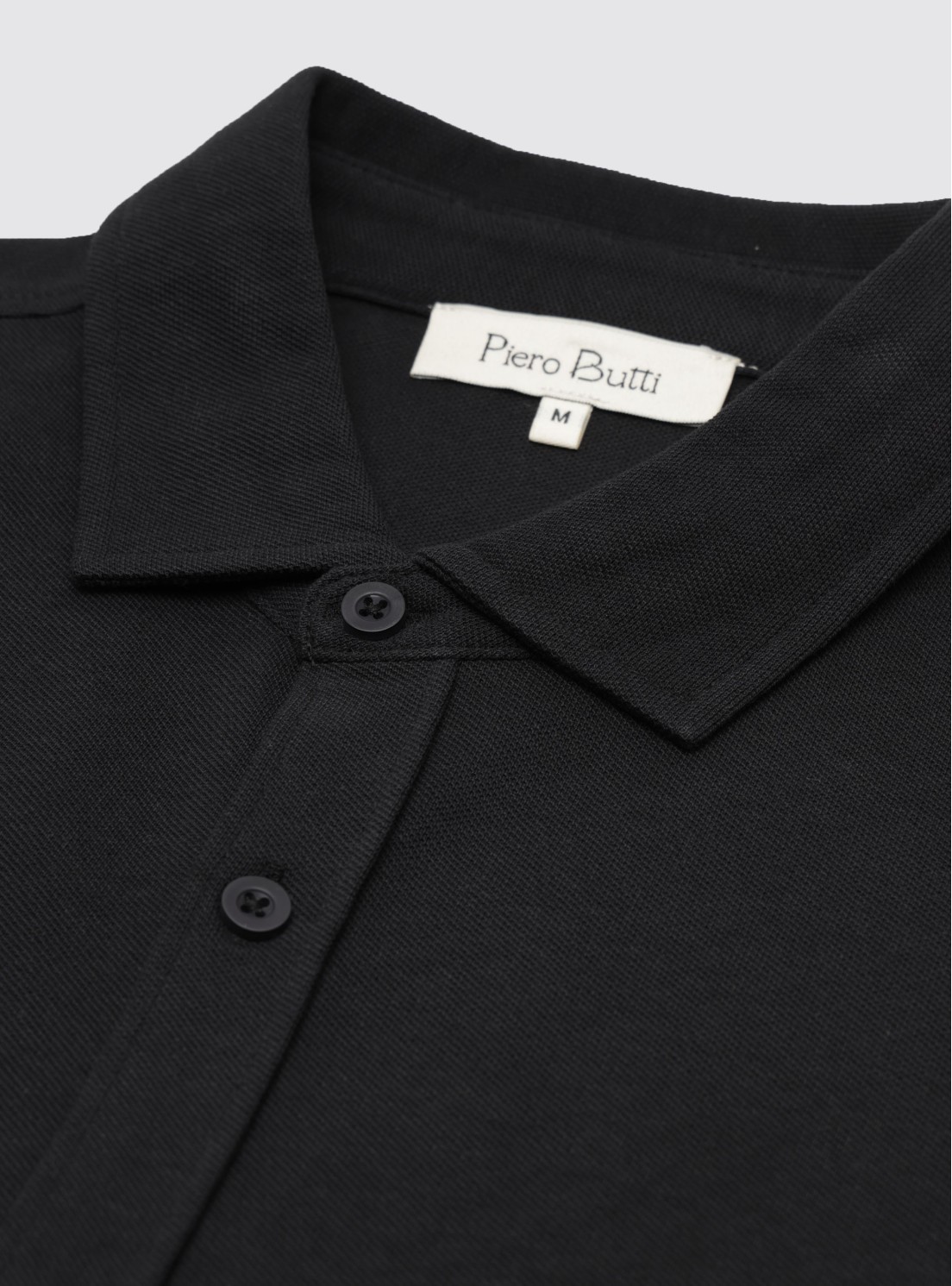 Polera Pique Abotonada Regular Fit Negro Piero Butti Polera Pique Abotonada Regular Fit Negro Piero Butti