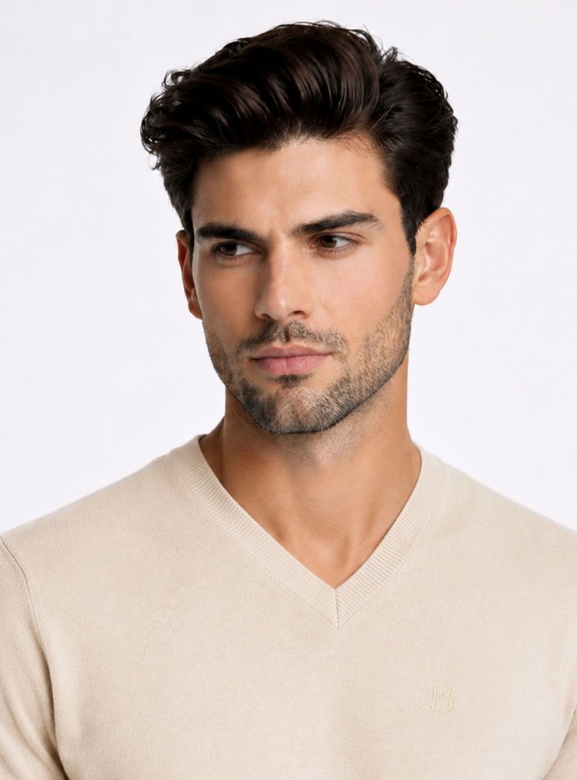 Sweater Cuello V Regular Fit Beige Piero Butti Sweater Cuello V Regular Fit Beige Piero Butti