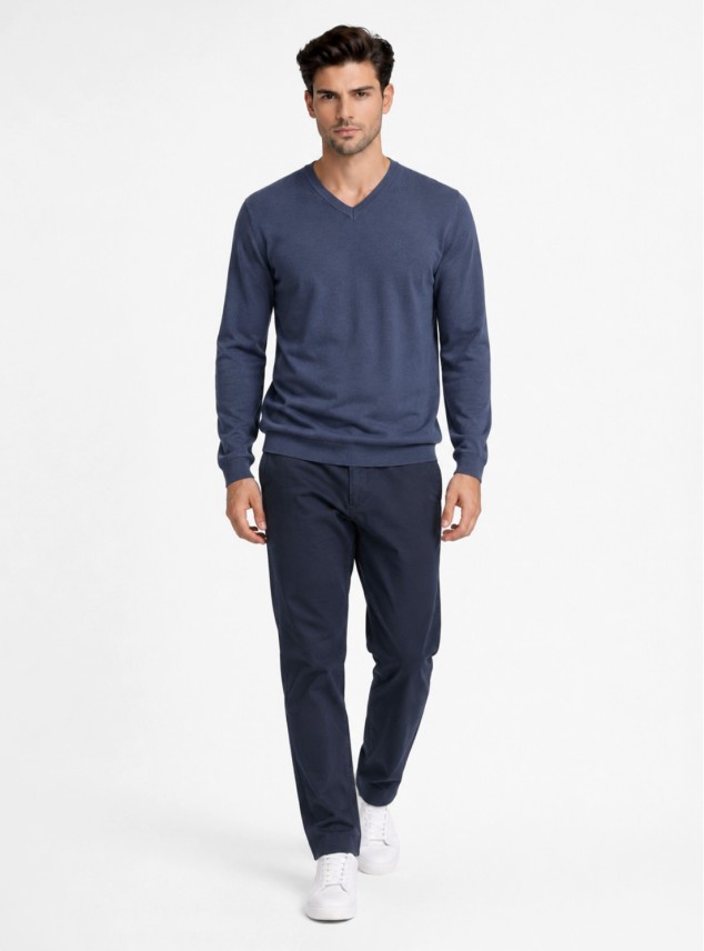 Sweater Cuello V Regular Fit Denim Piero Butti Sweater Cuello V Regular Fit Denim Piero Butti