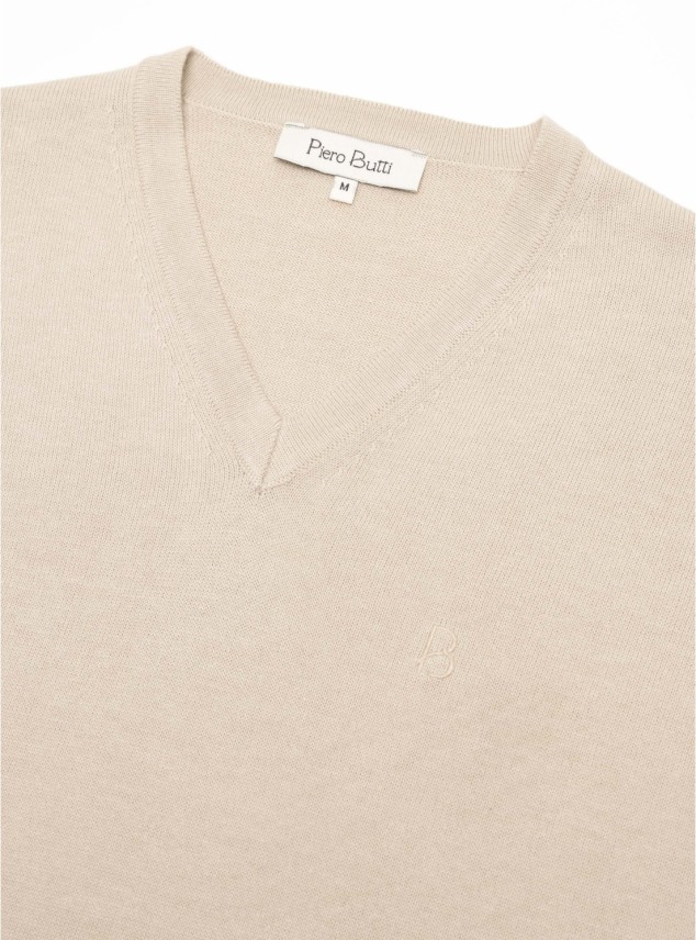 Sweater Cuello V Regular Fit Beige Piero Butti Sweater Cuello V Regular Fit Beige Piero Butti