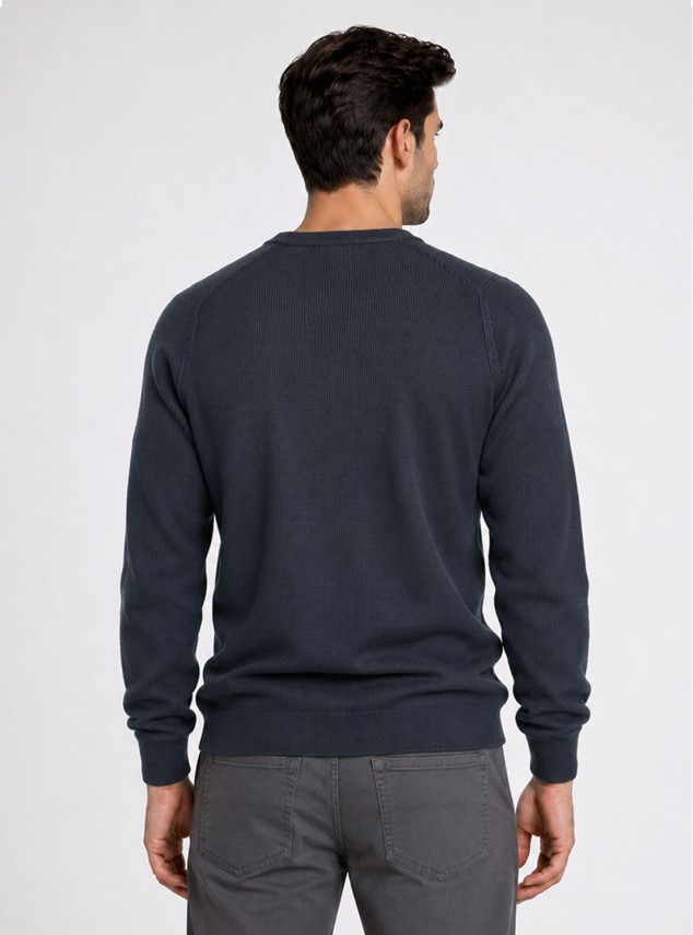 Sweater Stone Wash Regular Fit Azul Marino Piero Butti Sweater Stone Wash Regular Fit Azul Marino Piero Butti