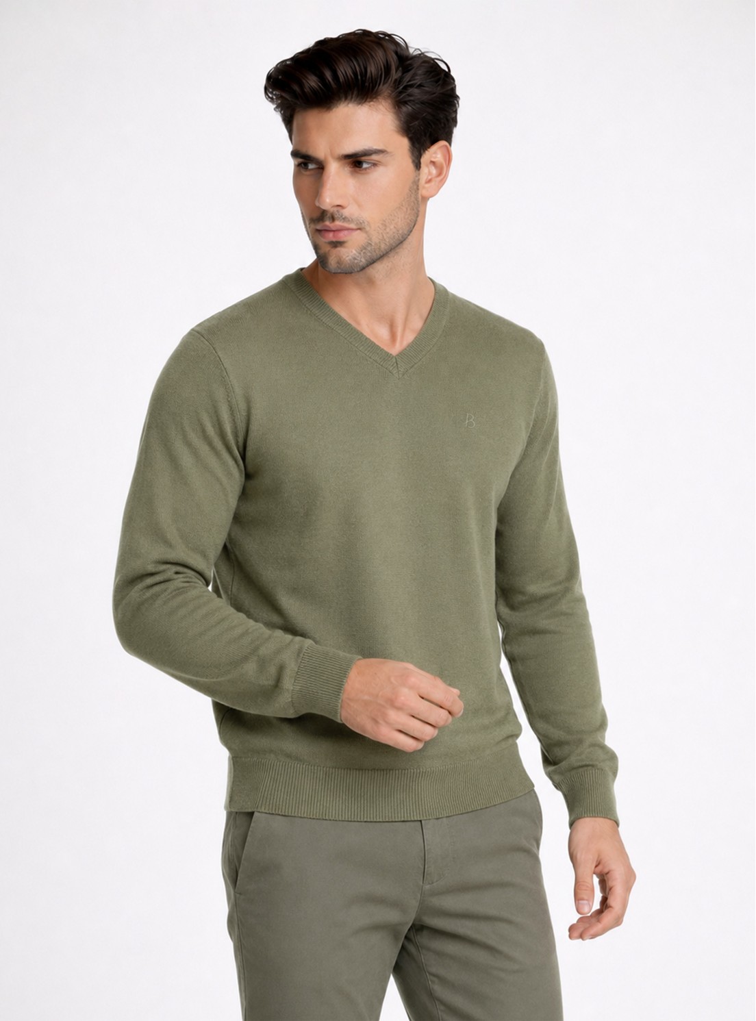 Sweater Cuello V Regular Fit Oliva Piero Butti Sweater Cuello V Regular Fit Oliva Piero Butti