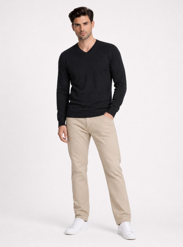 Sweater Cuello V Regular Fit Negro Piero Butti Sweater Cuello V Regular Fit Negro Piero Butti