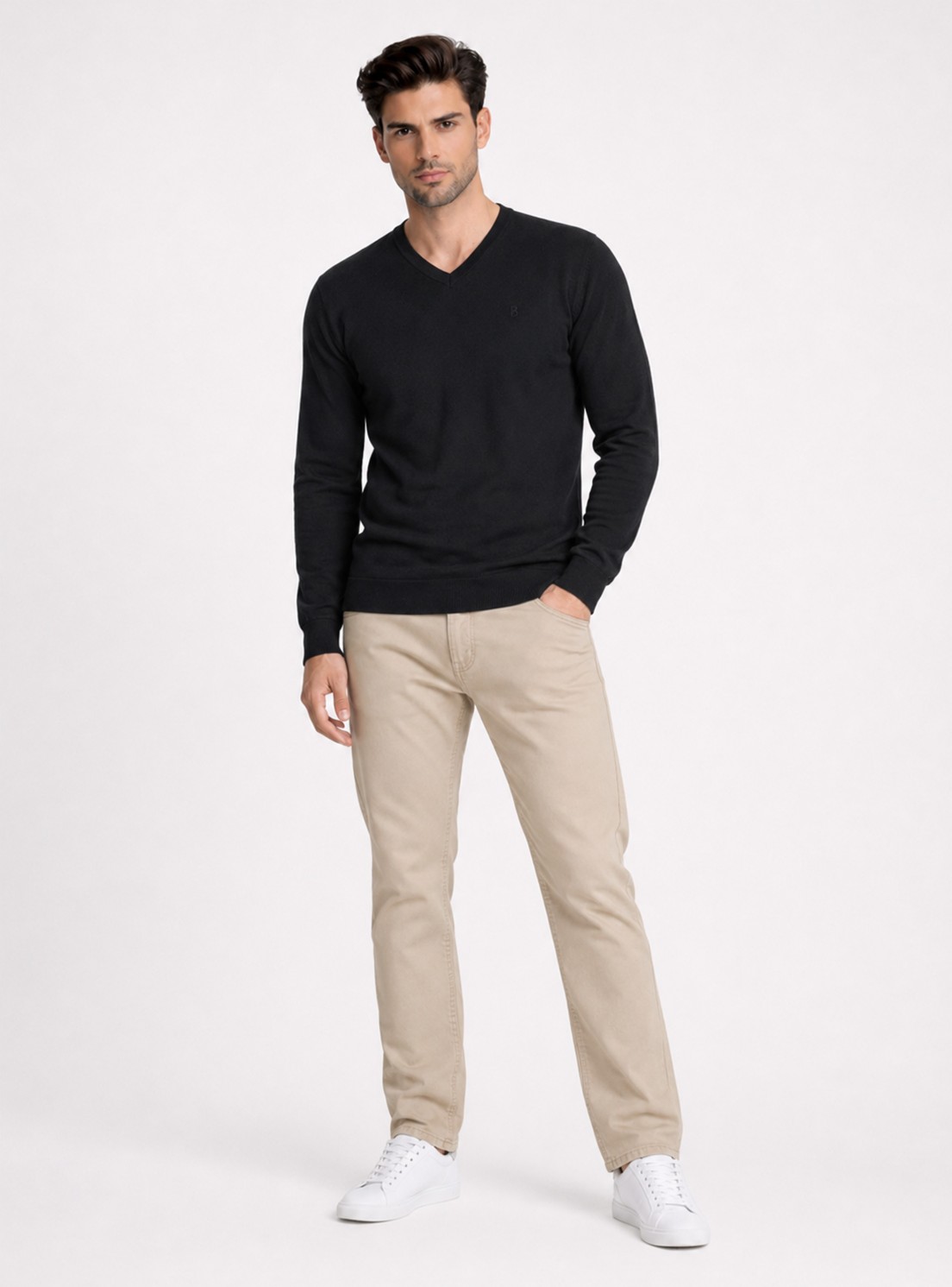 Sweater Cuello V Regular Fit Negro Piero Butti Sweater Cuello V Regular Fit Negro Piero Butti
