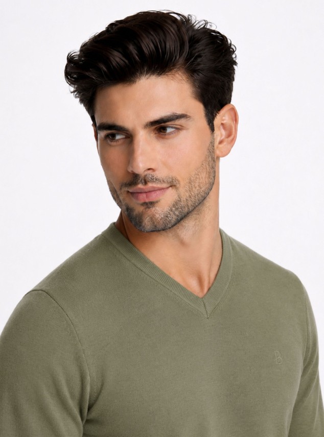 Sweater Cuello V Regular Fit Oliva Piero Butti Sweater Cuello V Regular Fit Oliva Piero Butti