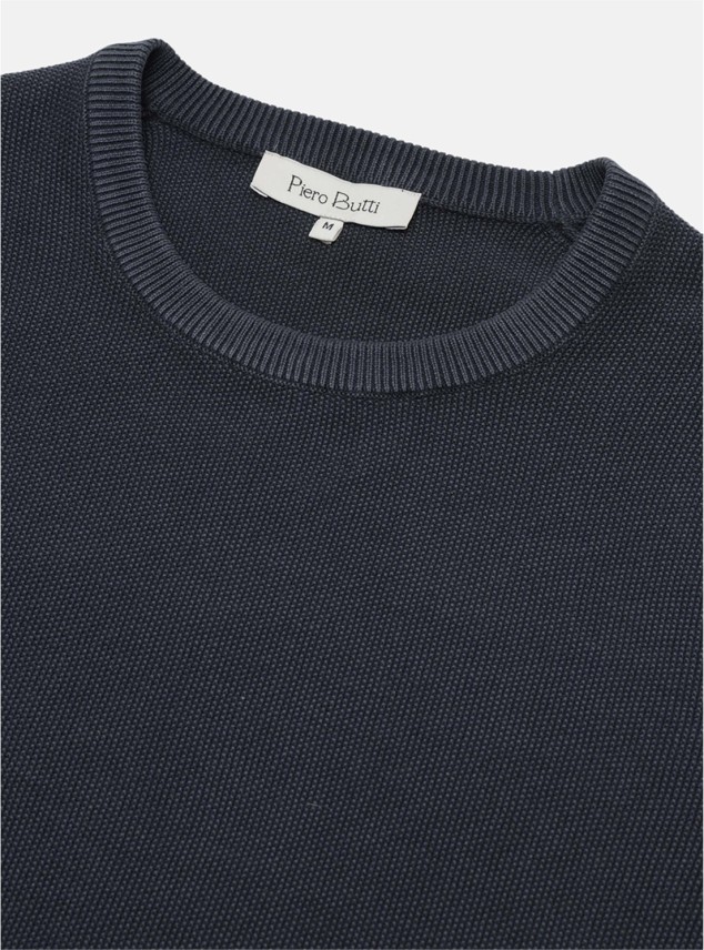 Sweater Stone Wash Regular Fit Azul Marino Piero Butti Sweater Stone Wash Regular Fit Azul Marino Piero Butti
