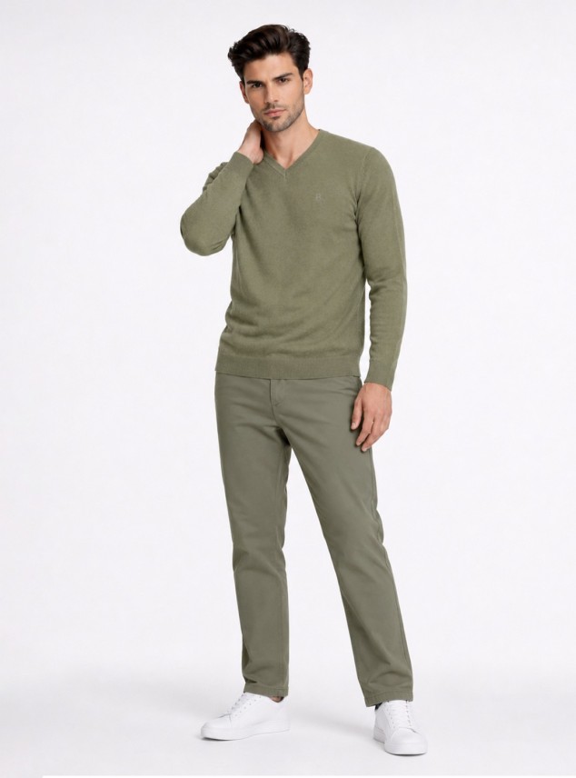 Sweater Cuello V Regular Fit Oliva Piero Butti Sweater Cuello V Regular Fit Oliva Piero Butti