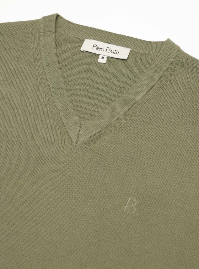 Sweater Cuello V Regular Fit Oliva Piero Butti Sweater Cuello V Regular Fit Oliva Piero Butti