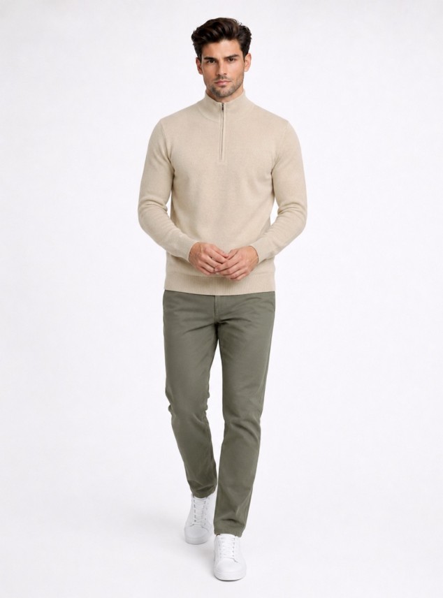 Sweater Cuello Alto Regular Fit Beige Piero Butti Sweater Cuello Alto Regular Fit Beige Piero Butti
