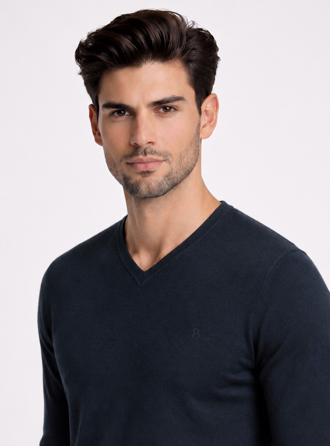 Sweater Cuello V Regular Fit Azul Marino Piero Butti Sweater Cuello V Regular Fit Azul Marino Piero Butti