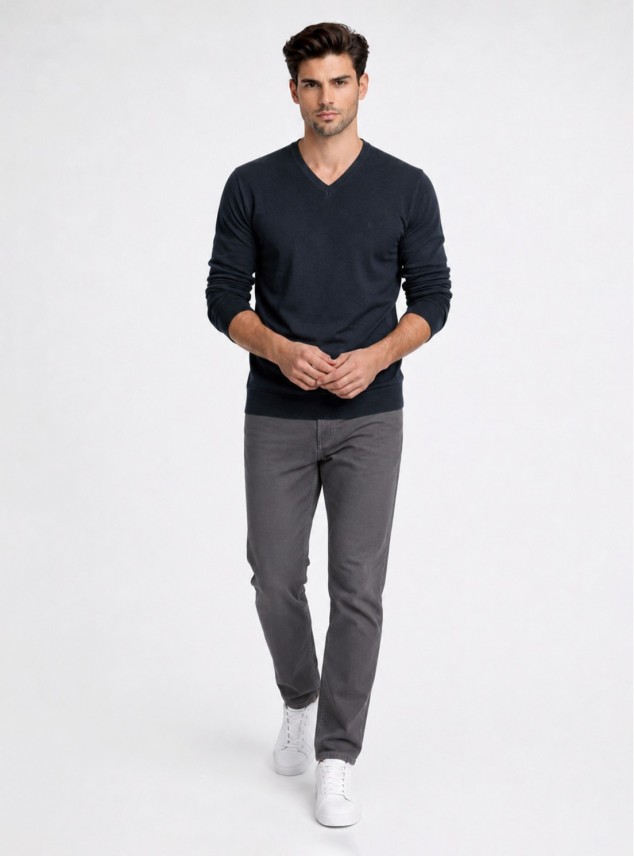 Sweater Cuello V Regular Fit Azul Marino Piero Butti Sweater Cuello V Regular Fit Azul Marino Piero Butti