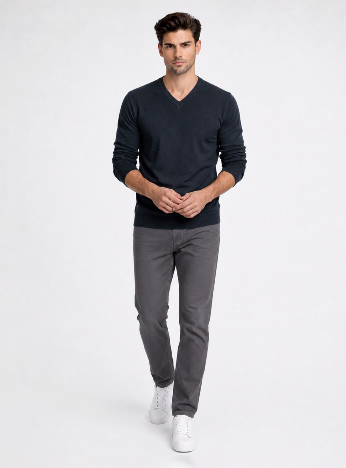 Sweater Cuello V Regular Fit Azul Marino Piero Butti Sweater Cuello V Regular Fit Azul Marino Piero Butti