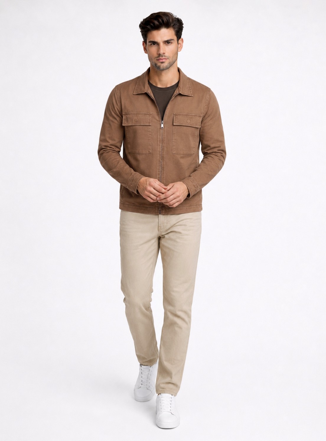 Chaqueta Stone Wash Regular Fit Taupe Piero Butti Chaqueta Stone Wash Regular Fit Taupe Piero Butti