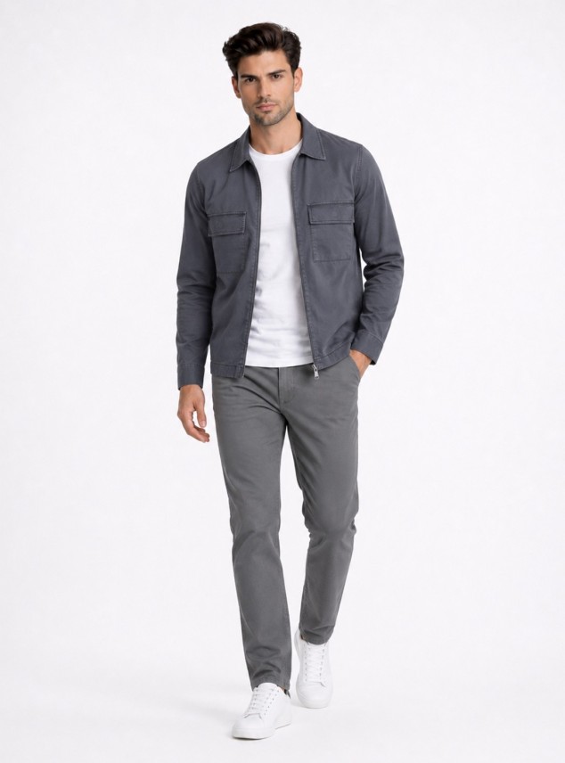 Chaqueta Stone Wash Regular Fit Azul Marino Piero Butti Chaqueta Stone Wash Regular Fit Azul Marino Piero Butti