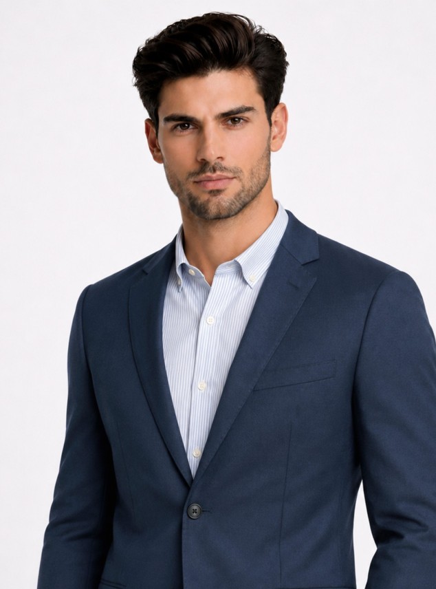 Blazer Poli Viscosa Spandex Tailored Fit Azul Marino Piero Butti Blazer Poli Viscosa Spandex Tailored Fit Azul Marino Piero Butti