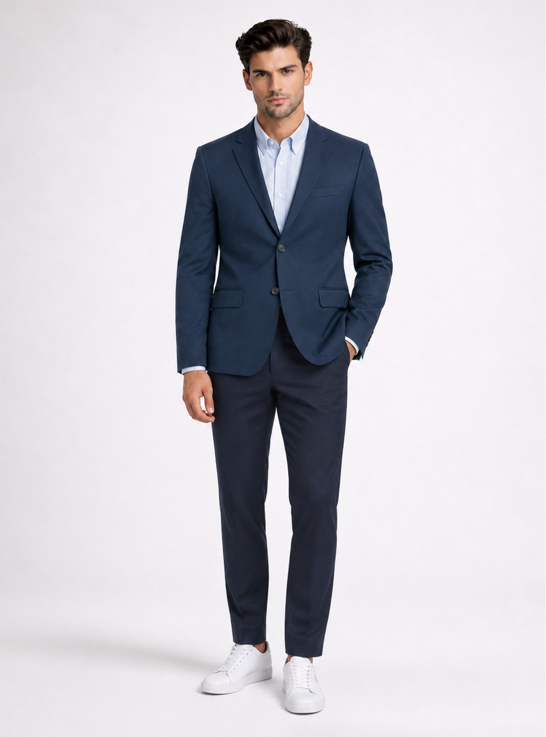 Blazer Poli Viscosa Spandex Tailored Fit Azul Marino Piero Butti Blazer Poli Viscosa Spandex Tailored Fit Azul Marino Piero Butti