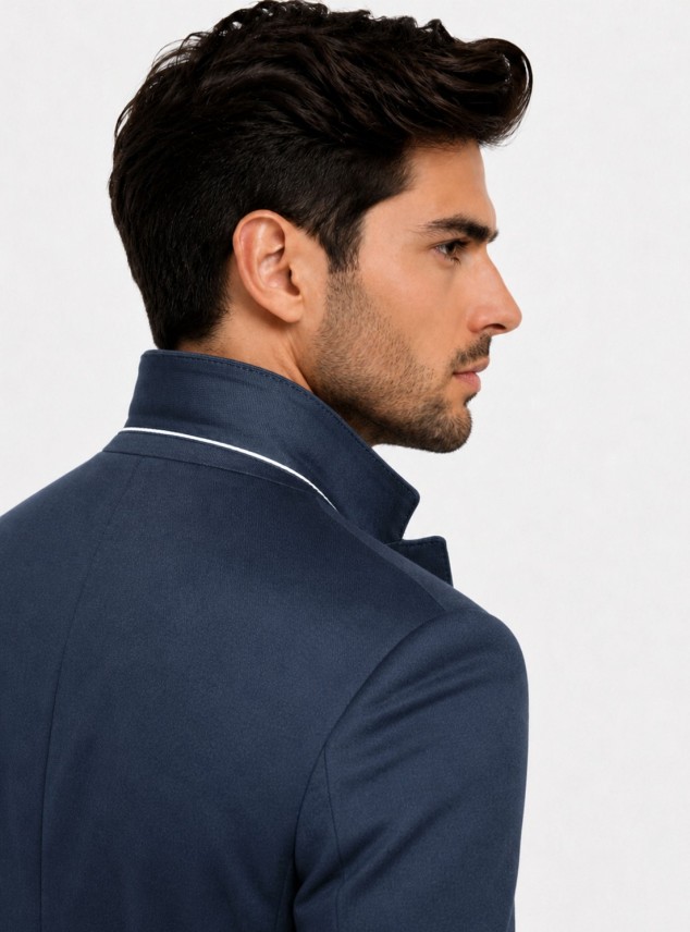 Blazer Poli Viscosa Spandex Tailored Fit Azul Marino Piero Butti Blazer Poli Viscosa Spandex Tailored Fit Azul Marino Piero Butti