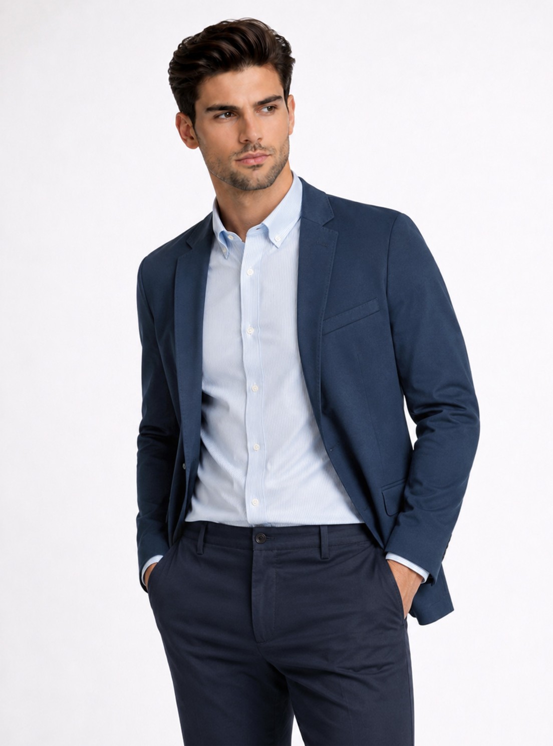 Blazer Poli Viscosa Spandex Tailored Fit Azul Marino Piero Butti Blazer Poli Viscosa Spandex Tailored Fit Azul Marino Piero Butti