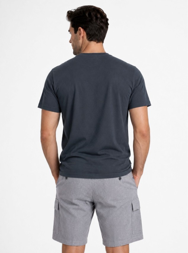 Polera Lisa Stone Wash Regular Fit Azul Marino Piero Butti Polera Lisa Stone Wash Regular Fit Azul Marino Piero Butti