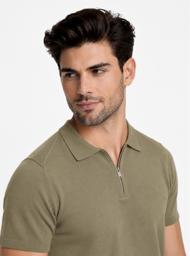 Polera tejida Lisa Regular Fit Verde Piero Butti Polera tejida Lisa Regular Fit Verde Piero Butti