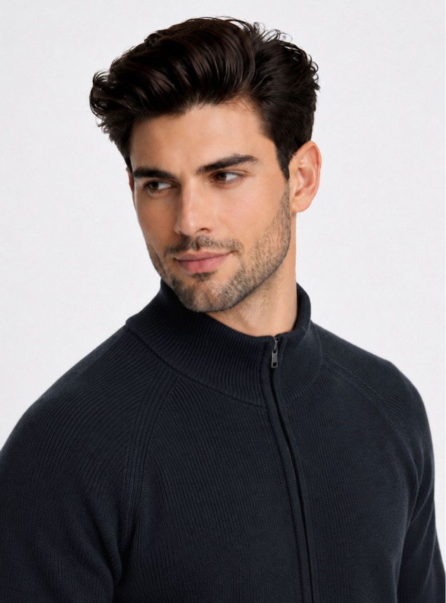 Sweater Cuello Alto Regular Fit Azul Marino Piero Butti Sweater Cuello Alto Regular Fit Azul Marino Piero Butti