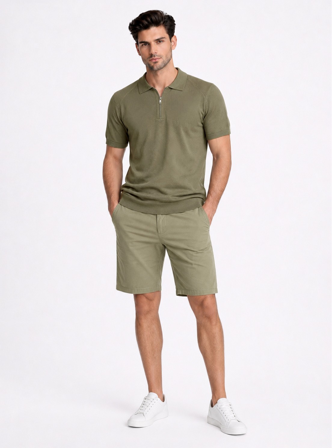 Polera tejida Lisa Regular Fit Verde Piero Butti Polera tejida Lisa Regular Fit Verde Piero Butti