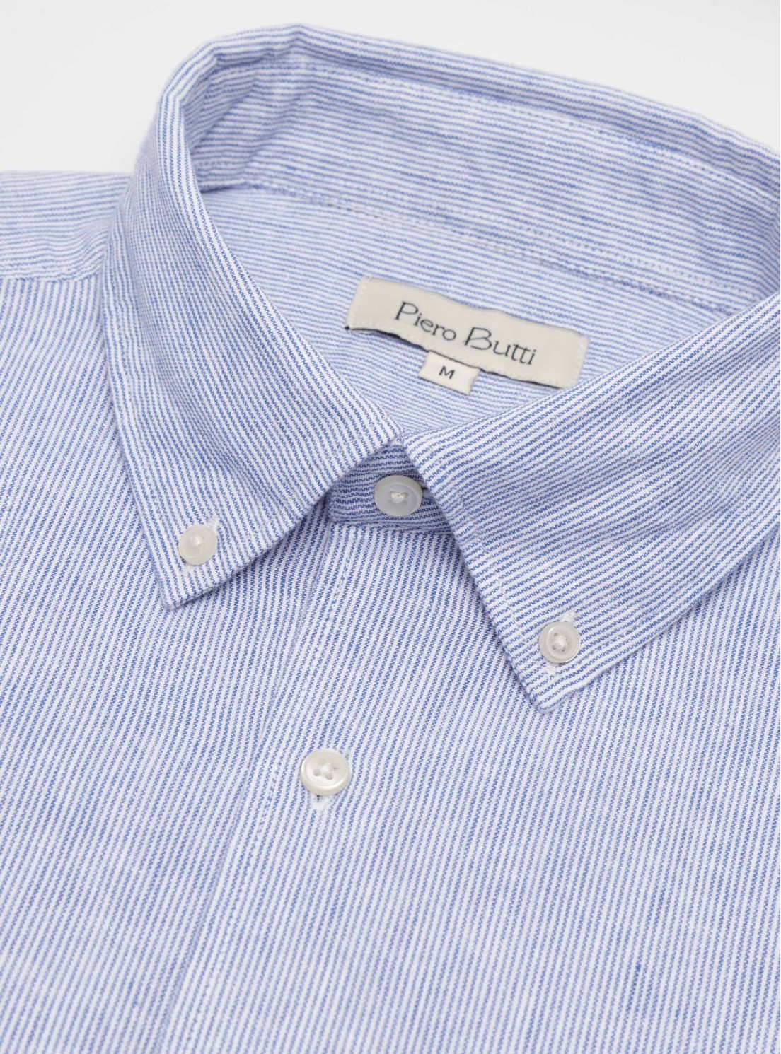 Camisa Lino-Algodón Regular Fit Azul Piero Butti Camisa Lino-Algodón Regular Fit Azul Piero Butti