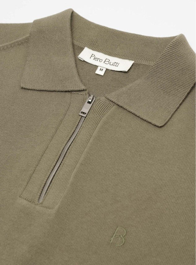Polera tejida Lisa Regular Fit Verde Piero Butti Polera tejida Lisa Regular Fit Verde Piero Butti